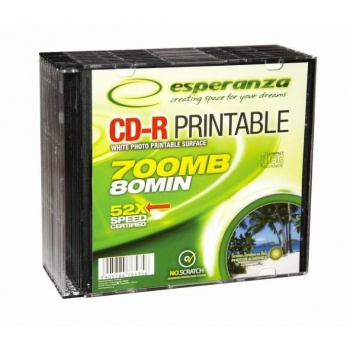 CD-R Esperanza 700MB 52X, prinditav