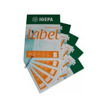Etikett Rillprint A4 210x297 100l/pk, valge, 1 leht
