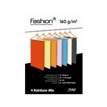 Värviline paber Fashion A4/160g. kirkad toonid MIX 7X10lehte