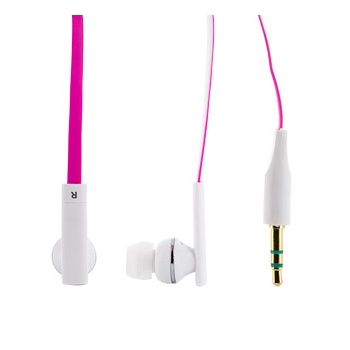 4World MP3 Channel Kõrvaklapid Flat/ jack 3.5mm/1.2m/ black, white, pink, red