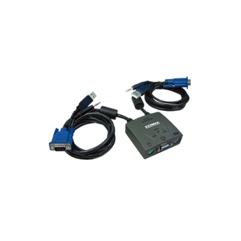 Edimax 2 Port USB/PS2 KVM Switch with building cable and audio
