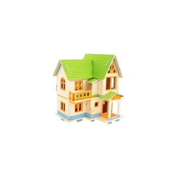 Puidust 3D puzzle Euroopa maja+värvid
