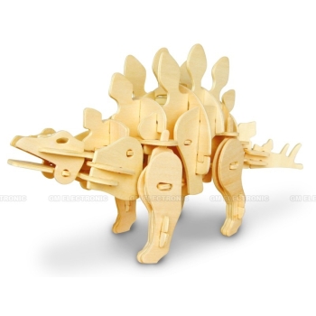 Puidust heliga juhitav 3D puzzle robot Mini Stegosaurus