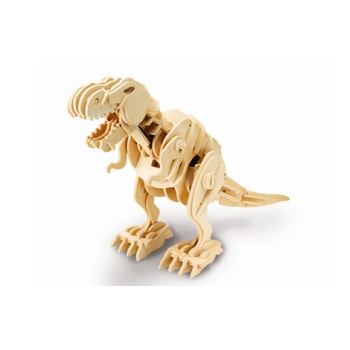 Puidust kokkupandud 3D puzzle robot T-Rex Mini, reageerib plaksutamisele