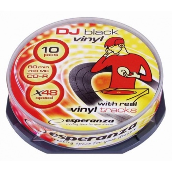 CD-R Esperanza 700MB 48X, black vinyl 10tk/tornis