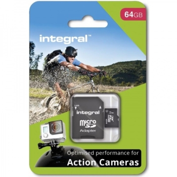 Mälukaart Integral micro SDHC/SDXC 64GB (for action cameras)+ SD Adptr