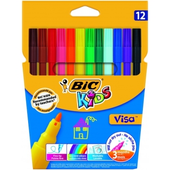 Viltpliiatsid BIC Kids VISA 12-värvi