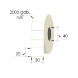 Termosiirde etikett 30x20, 2000tk. PE White RP37(kile)