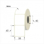 Termosiirde etikett 58x60 700tk/ rullis Ilmastikukindel (PP White, kile)