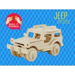 Puidust 3D puzzle Jeep